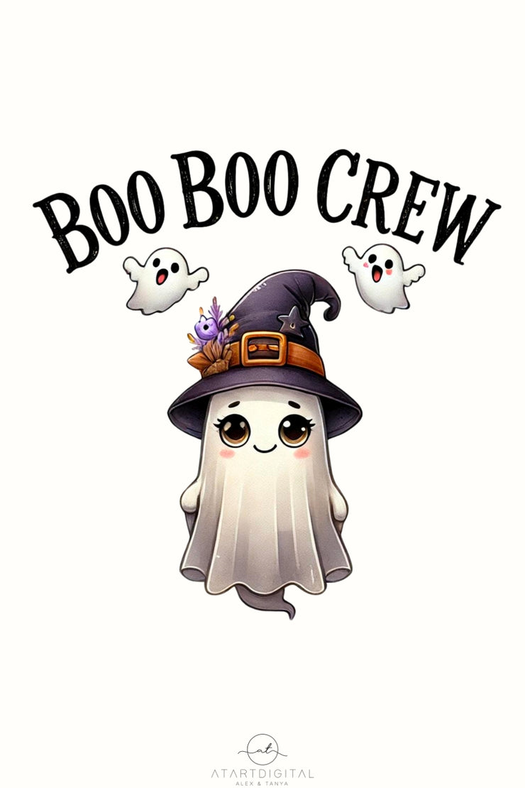 Boo Boo Crew, Retro Halloween Designs PNG for Crafting, Halloween Ghost Digital PNG