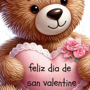 Feliz Día de San Valentín PNG | Retro Spanish Valentine’s Day Sublimation with Cute Baby Bear for T-Shirts