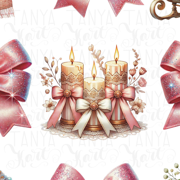 Coquette Christmas Bow PNG | Pink Bow Design for Merry Christmas Shirts, Custom Coquette Art & Digital Downloads