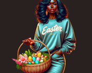 Black Girl Easter Clip Art | Spring Sublimation PNG