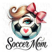 Soccer Mom for Shirt, Coquette Game Day Style, Soccer Designs & Retro Sublimation Shirt for Sport Mom, Digital Download PNG, Soccer Mom Life