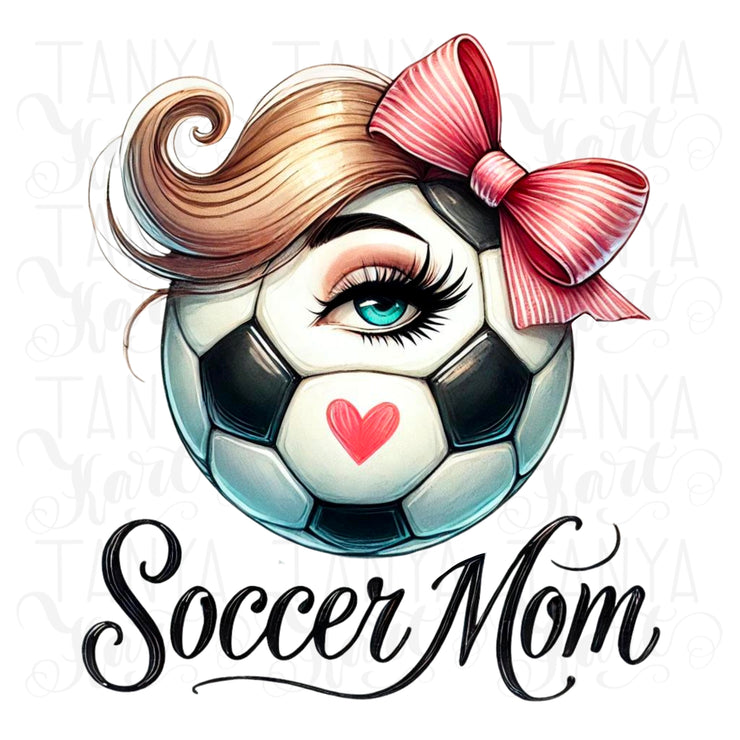 Soccer Mom for Shirt, Coquette Game Day Style, Soccer Designs & Retro Sublimation Shirt for Sport Mom, Digital Download PNG, Soccer Mom Life