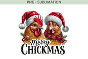 Merry Chickmas PNG, Cute Chicken Christmas Sublimation for Farm Animal Shirts & Funny Xmas Designs