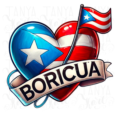 Puerto Rico Flag PNG | Boricua Printable Image for Latina T-Shirts, Sublimation, and Digital Download Designs