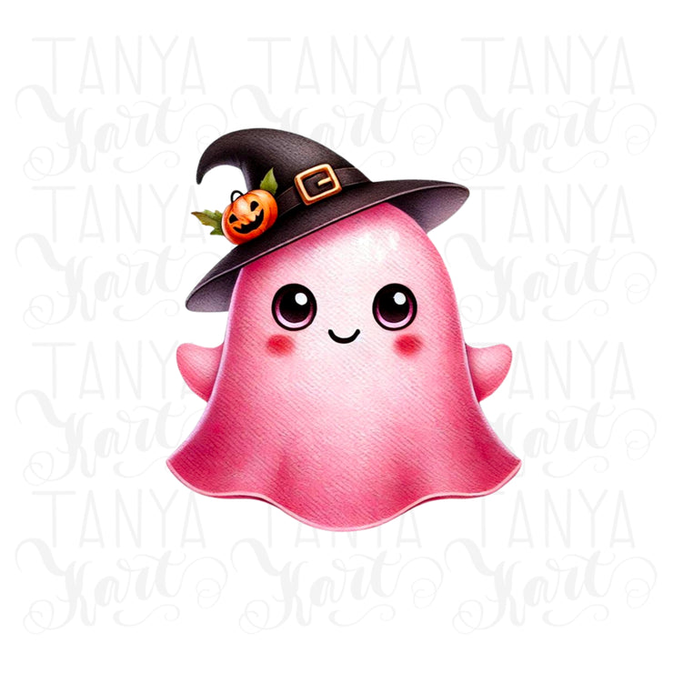 Cute Pink Ghost PNG, Funny Halloween Ghost Design for T-Shirt Sublimation, Spooky Vibes Digital Download, Halloween Printable Art