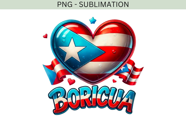 Boricua Puerto Rican Flag PNG | Latina Shirt Digital Print for Sublimation, Card Making & Digital Crafting