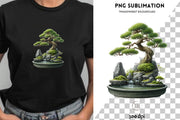 Bonsai Tree Sublimation Print, PNG Digital Downloads for Crafting, Botanical PNG Design, Transparent, Bonsai Tree PNG, Bonsai Shirt Designs