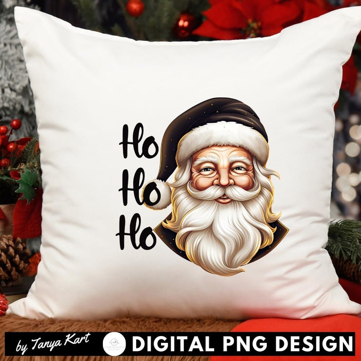 Ho Ho Ho PNG Sublimation for Christmas Shirt Design, Christmas Retro Santa Claus