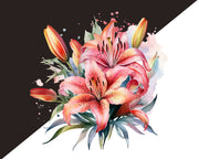 Watercolor Lilies Flowers Png Clipart