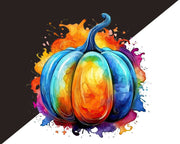 Colorful Watercolor Pumpkins Clip Art