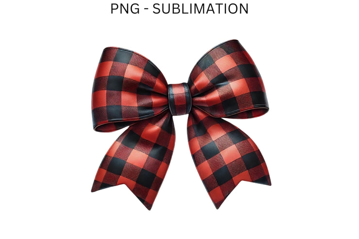 Christmas Buffalo Plaid Bow PNG, Sublimation Design, Festive Checkered Bow, Digital Shirt Design, Holiday Coquette Bow,Transparent Christmas