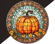 Fall Pumpkins Stained Glass Clipart