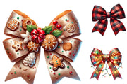 Coquette Christmas Bows PNG, Red Bow Clipart for Sublimation