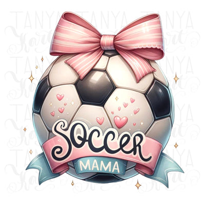 Coquette Soccer Mama PNG, Retro Soccer Shirt Designs & Game Day Sublimation, Digital Download for Soccer Mom Life