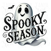 Spooky Season Ghost, Digital Download for T-shirt Designs, Halloween Ghost, Transparent PNG, Sublimation Design, Retro Halloween PNG