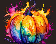 Colorful Watercolor Pumpkins Clip Art