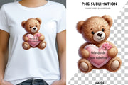 Feliz Día de San Valentín PNG | Retro Spanish Valentine’s Day Sublimation with Cute Baby Bear for T-Shirts