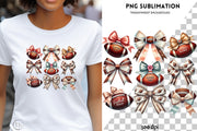 Coquette Bows Football PNG, Sublimation Design, Retro Football, Game Day PNG, Football Bow Shirt Design, Digital Download