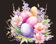 Watercolor Easter Clip Art, Floral Arrangements & Easter Stickers, Instant Download
