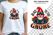 Bad to the Gnome PNG, Motorcycle Rider Graphic, Gnome Biker Sublimation for Tshirt Designs, Motorcycle Gnome Print for Crafting Projects