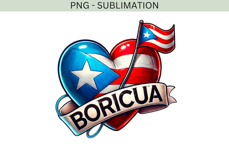 Puerto Rico Flag PNG | Boricua Printable Image for Latina T-Shirts, Sublimation, and Digital Download Designs