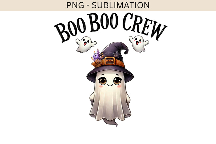 Boo Boo Crew, Retro Halloween Designs PNG for Crafting, Halloween Ghost Digital PNG