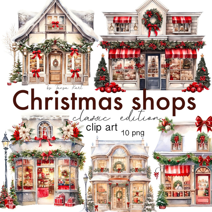 Christmas Shop Bundle: Festive Winter Decorations, Holiday Graphics