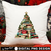 Christmas Book Tree PNG Sublimation Design