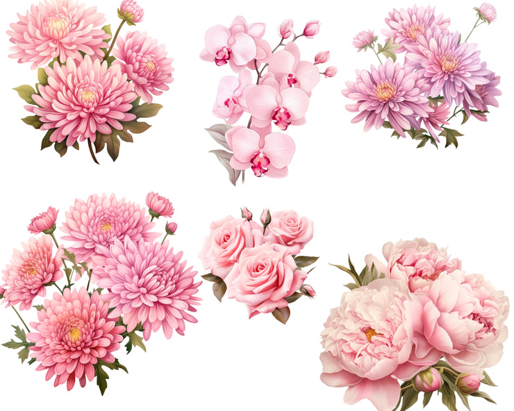 Rose and Coffee Cup Clipart | Pink Flower PNG