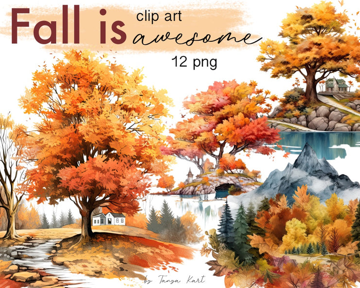 autumn landscape clipart