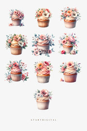 Watercolor Cupcake Png Clipart