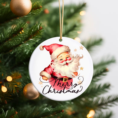 Merry Christmas Santa Claus PNG Sublimation Ornament
