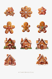 Christmas Clipart Gingerbread Cookies, Sweet Treats Clipart