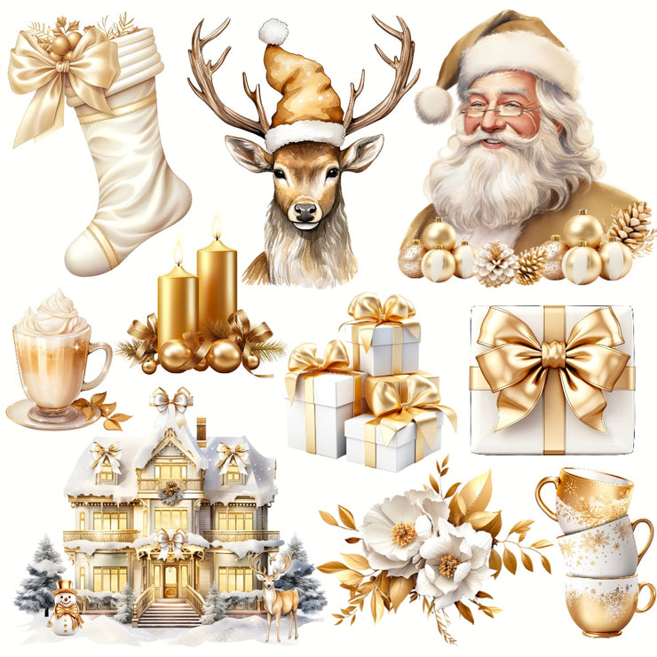 Gold Christmas Clipart Graphics Bundle