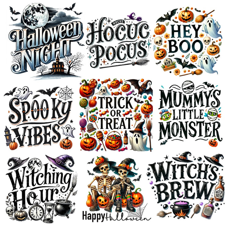 Halloween Quotes Design Bundle for T Shirt Designs, Sublimation Print, Mega Bundle PNG for Halloween, Clipart Printables for Print On Demand