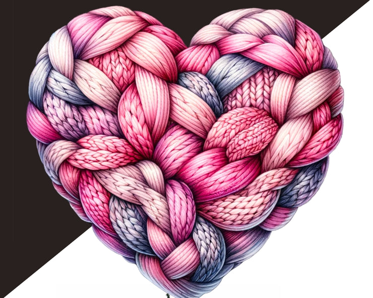 Knitting Valentines Day PNG Heart Clip Art