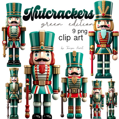 Green Vintage Nutcracker Clipart