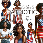 Patriotic Women Clipart | USA PNG Images | Independence Day