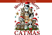 Catmas Sublimation Print, Transparent PNG Design for POD