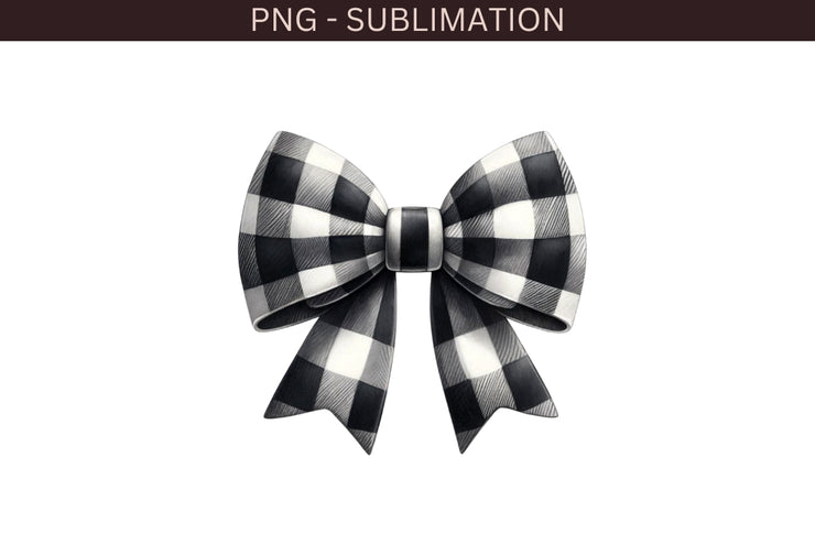 Buffalo Plaid Bow Sublimation Print PNG Designs