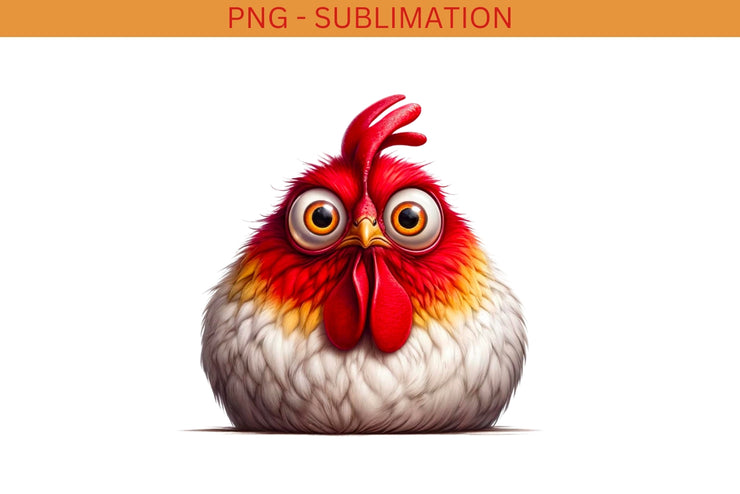 Funny Chicken Sublimation PNG, Transparent Design for Crafting and Tshirt Printing, Farm Life File for Crafting, Card Making, Cute Chicken