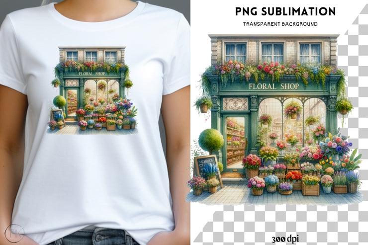 Floral Shop Printable, Spring Planner Sticker Sublimation Design