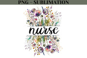 Wildflower Nurse Png Digital Download Sublimation Designs