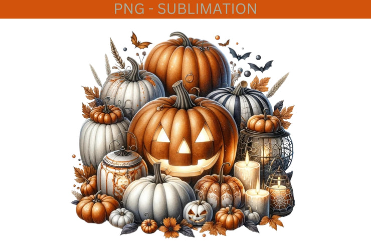 Transparent Pumpkin Season PNG Designs for Card Making, Halloween Crafting Files, Pumpkin Season Sublimation Designs