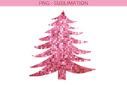 Merry Christmas Sequin Png for Shirt, Pink Christmas Tree Design