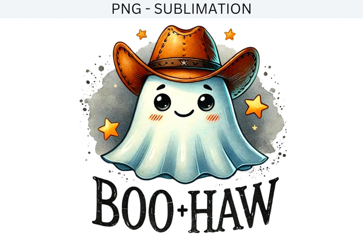 Boo Haw Png Instant Download, Funny Halloween Printables, Cowboy Hat Png & Halloween Shirt, Sublimation Designs, Transparent