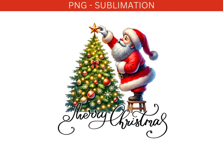 Merry Christmas for Fun Card Making & T-shirt Designs, PNG Digital Print, Transparent Design, Groovy Christmas Sublimation, Santa Claus PNG