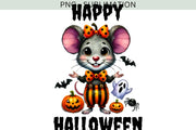 Happy Halloween Mouse PNG, Digital Print for Cards and Crafts, Retro Halloween, Design for T-Shirts and Sublimation, Digital Download