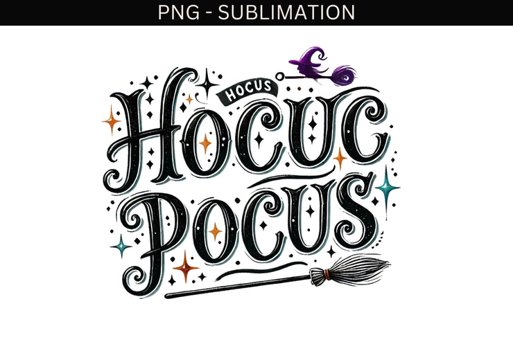 Hocus Pocus, Retro Halloween PNG Design for Diy T-Shirts, Cards, Funny Halloween Sublimation PNG for DTF Designs, Crafting, Halloween Shirt