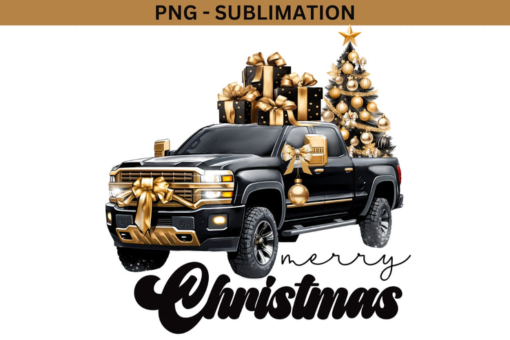 Merry Christmas Truck Sublimation Download